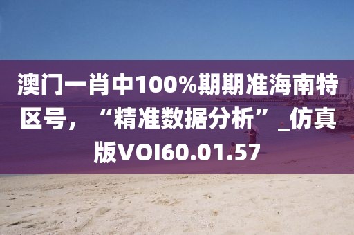 澳门一肖中100%期期准海南特区号，“精准数据分析”_仿真版VOI60.01.57
