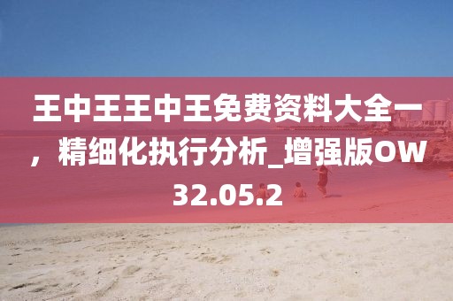 王中王王中王免费资料大全一，精细化执行分析_增强版OW32.05.2