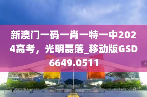 新澳门一码一肖一特一中2024高考，光明磊落_移动版GSD6649.0511