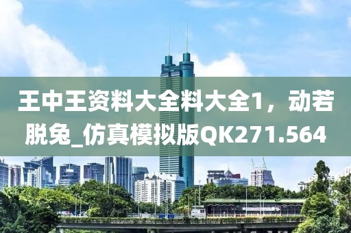 王中王资料大全料大全1，动若脱兔_仿真模拟版QK271.564