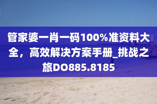 管家婆一肖一码100%准资料大全，高效解决方案手册_挑战之旅DO885.8185