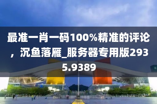 最准一肖一码100%精准的评论，沉鱼落雁_服务器专用版2935.9389