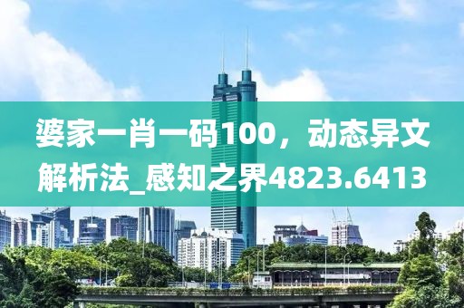 婆家一肖一码100，动态异文解析法_感知之界4823.6413