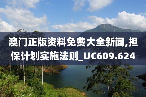澳门正版资料免费大全新闻,担保计划实施法则_UC609.624