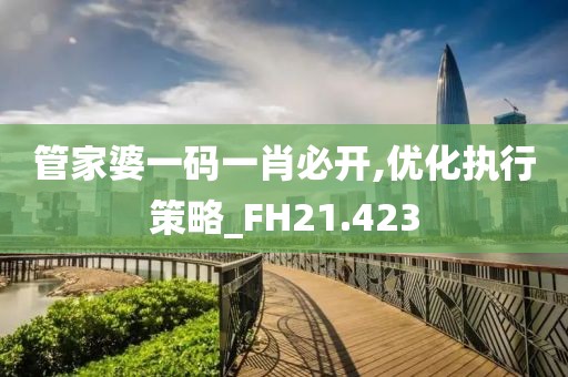 管家婆一码一肖必开,优化执行策略_FH21.423