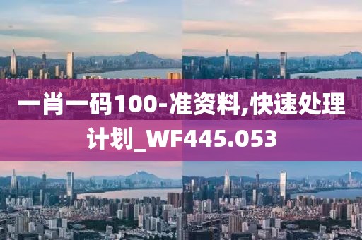 一肖一码100-准资料,快速处理计划_WF445.053