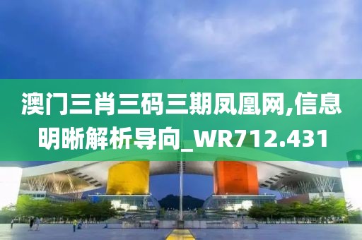 澳门三肖三码三期凤凰网,信息明晰解析导向_WR712.431