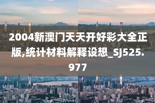 2004新澳门天天开好彩大全正版,统计材料解释设想_SJ525.977