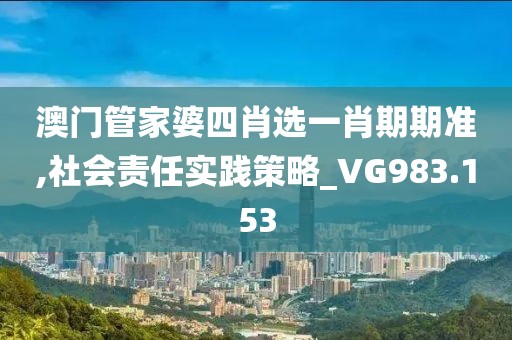 澳门管家婆四肖选一肖期期准,社会责任实践策略_VG983.153
