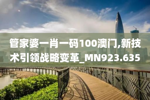 管家婆一肖一码100澳门,新技术引领战略变革_MN923.635