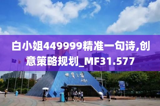 白小姐449999精准一句诗,创意策略规划_MF31.577