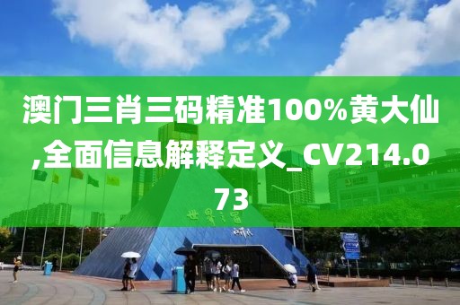 澳门三肖三码精准100%黄大仙,全面信息解释定义_CV214.073