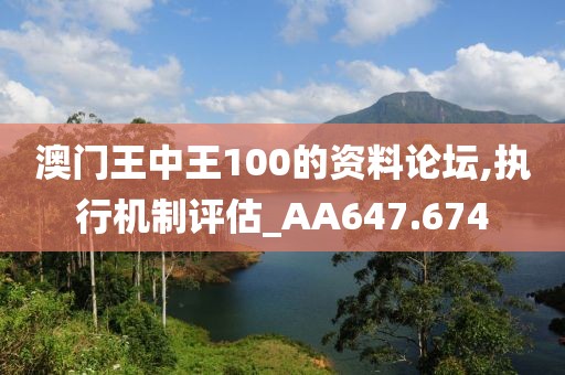 澳门王中王100的资料论坛,执行机制评估_AA647.674