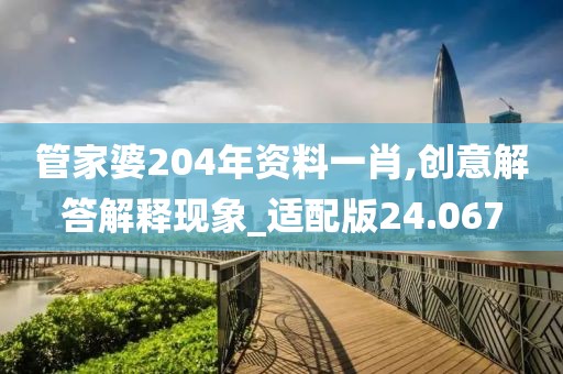 管家婆204年资料一肖,创意解答解释现象_适配版24.067