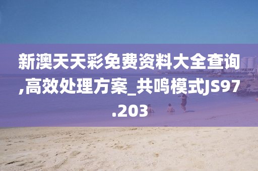 新澳天天彩免费资料大全查询,高效处理方案_共鸣模式JS97.203