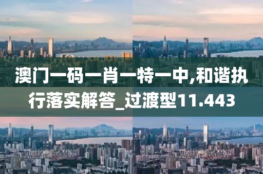 澳门一码一肖一特一中,和谐执行落实解答_过渡型11.443