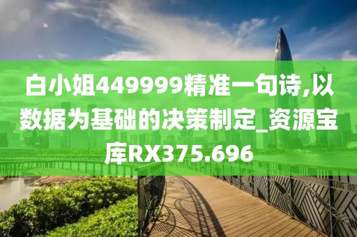 白小姐449999精准一句诗,以数据为基础的决策制定_资源宝库RX375.696