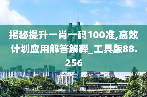 揭秘提升一肖一码100准,高效计划应用解答解释_工具版88.256