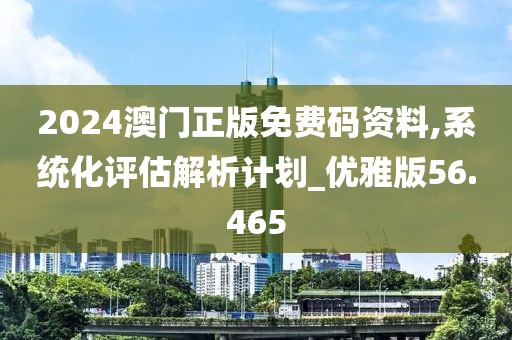 2024澳门正版免费码资料,系统化评估解析计划_优雅版56.465