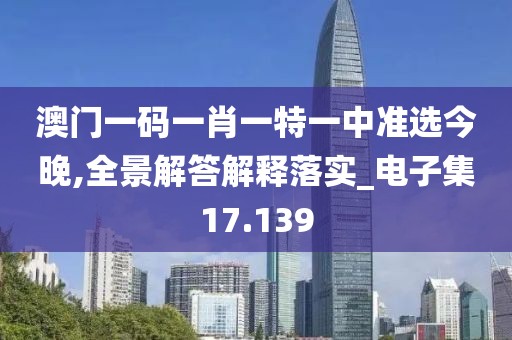 澳门一码一肖一特一中准选今晚,全景解答解释落实_电子集17.139