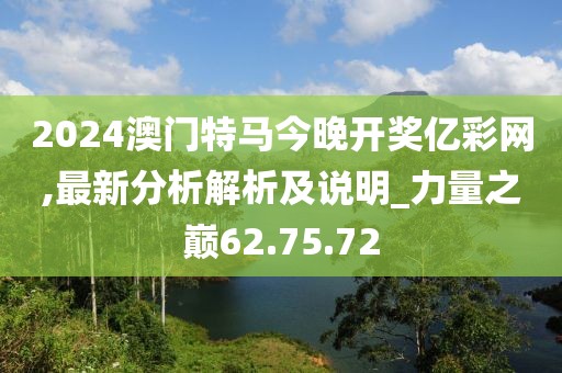 2024澳门特马今晚开奖亿彩网,最新分析解析及说明_力量之巅62.75.72