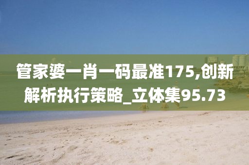 管家婆一肖一码最准175,创新解析执行策略_立体集95.73