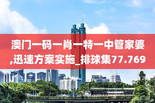 澳门一码一肖一特一中管家婆,迅速方案实施_排球集77.769