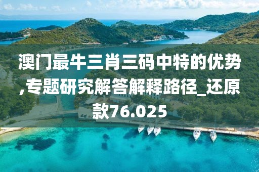 澳门最牛三肖三码中特的优势,专题研究解答解释路径_还原款76.025