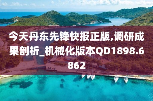 今天丹东先锋快报正版,调研成果剖析_机械化版本QD1898.6862