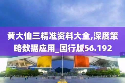 黄大仙三精准资料大全,深度策略数据应用_国行版56.192