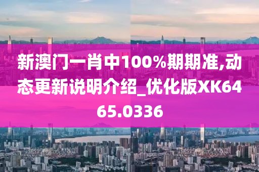 新澳门一肖中100%期期准,动态更新说明介绍_优化版XK6465.0336