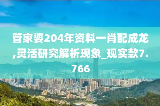 管家婆204年资料一肖配成龙,灵活研究解析现象_现实款7.766
