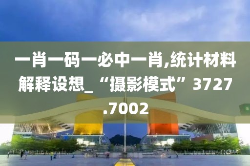 一肖一码一必中一肖,统计材料解释设想_“摄影模式”3727.7002