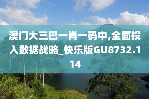 澳门大三巴一肖一码中,全面投入数据战略_快乐版GU8732.114