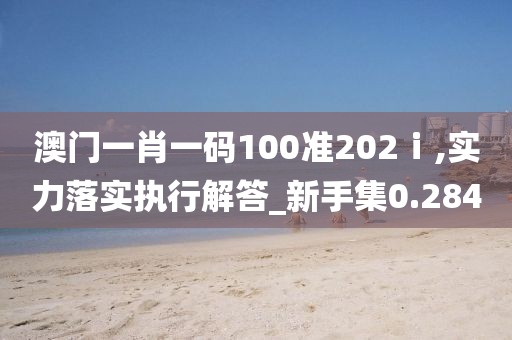 澳门一肖一码100准202ⅰ,实力落实执行解答_新手集0.284