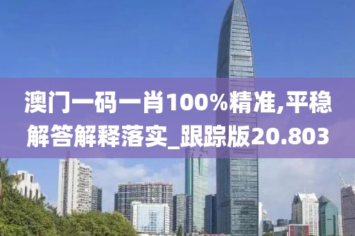 澳门一码一肖100%精准,平稳解答解释落实_跟踪版20.803