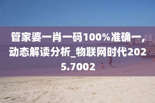 管家婆一肖一码100%准确一,动态解读分析_物联网时代2025.7002