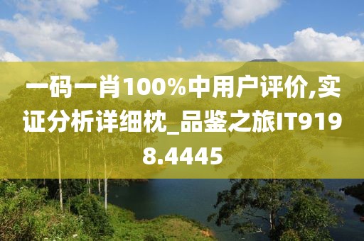 一码一肖100%中用户评价,实证分析详细枕_品鉴之旅IT9198.4445