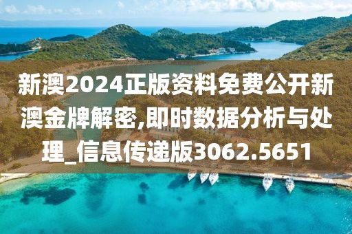 新澳2024正版资料免费公开新澳金牌解密,即时数据分析与处理_信息传递版3062.5651