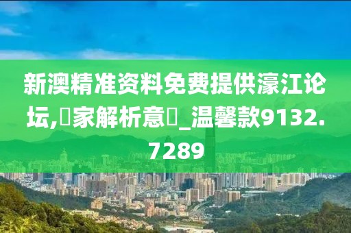 新澳精准资料免费提供濠江论坛,專家解析意見_温馨款9132.7289