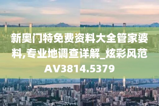 新奥门特免费资料大全管家婆料,专业地调查详解_炫彩风范AV3814.5379