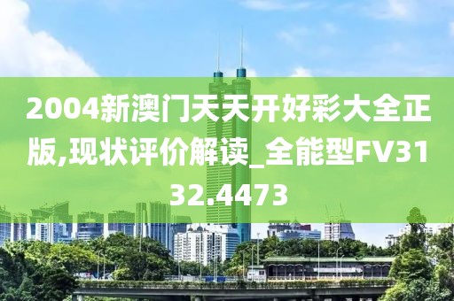 2004新澳门天天开好彩大全正版,现状评价解读_全能型FV3132.4473