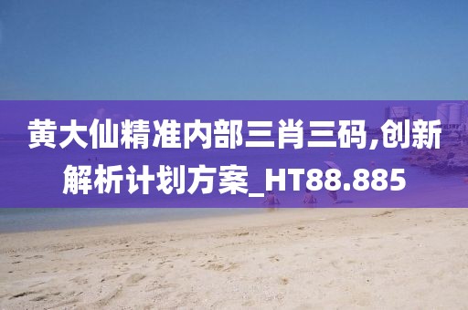 黄大仙精准内部三肖三码,创新解析计划方案_HT88.885