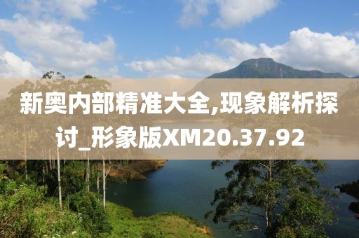 新奥内部精准大全,现象解析探讨_形象版XM20.37.92
