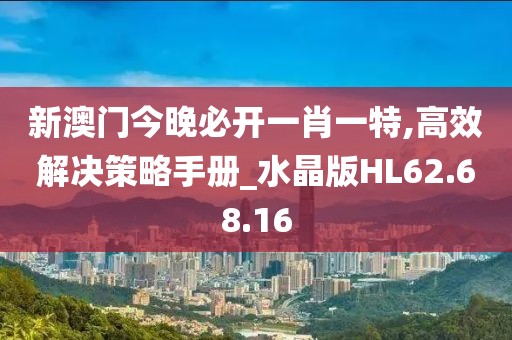 新澳门今晚必开一肖一特,高效解决策略手册_水晶版HL62.68.16