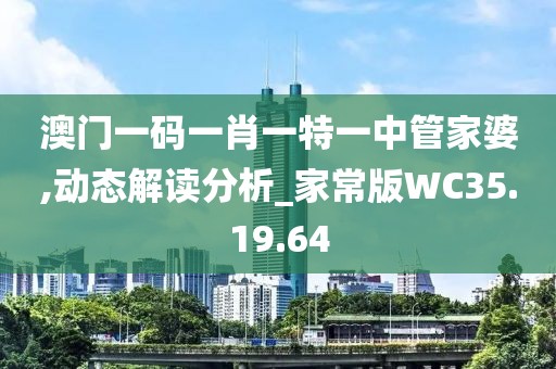澳门一码一肖一特一中管家婆,动态解读分析_家常版WC35.19.64