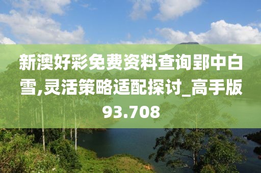 新澳好彩免费资料查询郢中白雪,灵活策略适配探讨_高手版93.708