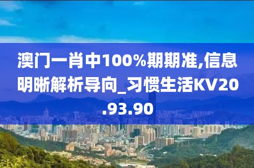 澳门一肖中100%期期准,信息明晰解析导向_习惯生活KV20.93.90