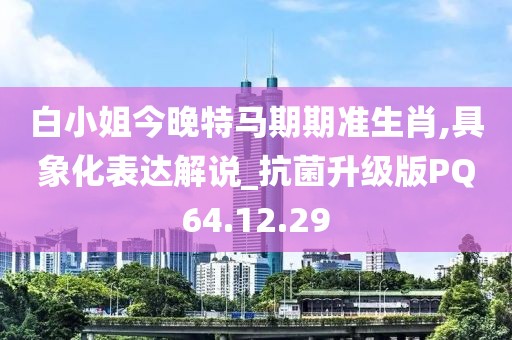 白小姐今晚特马期期准生肖,具象化表达解说_抗菌升级版PQ64.12.29