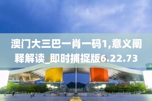 澳门大三巴一肖一码1,意义阐释解读_即时捕捉版6.22.73